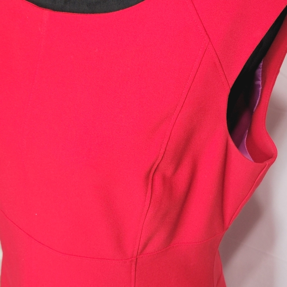 Marc New York Bright Red Fit and Flair Dress Size 12  #360 - Picture 5 of 8